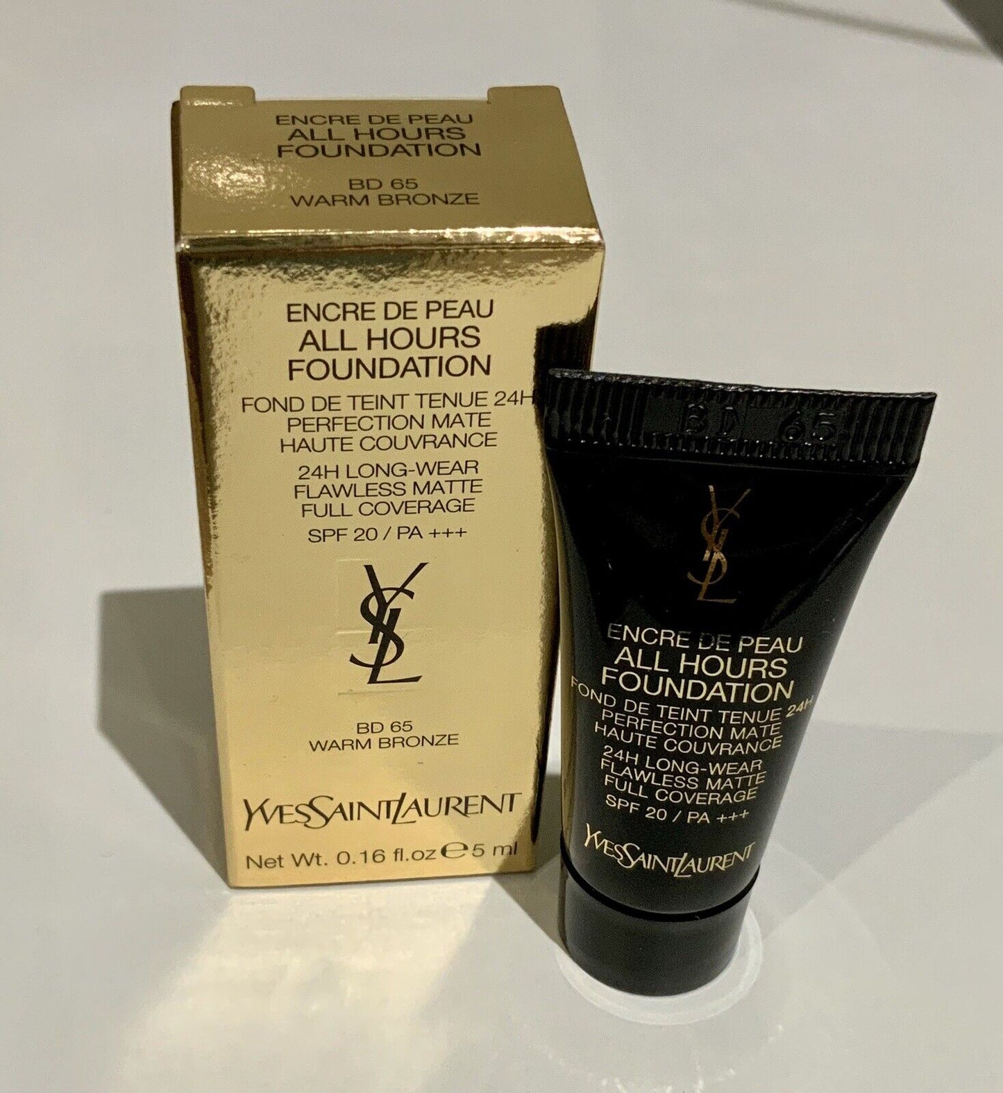 Yves Saint Laurent All Hours Foundation 5ml 0.16 fl. oz. official skincare sample Shade B 10 Warm Porcelain