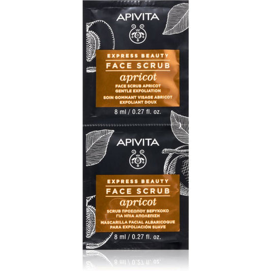 Set, Apivita, Apricot, Exfoliating & Cleansing, Scrub Mask, For Face, 2 pcs, 8 ml