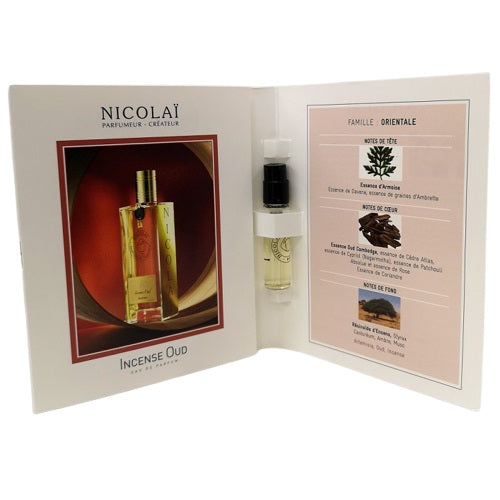 official perfume samples of Nicolai Incense Oud fragrance 1.8ml 0.07 oz.