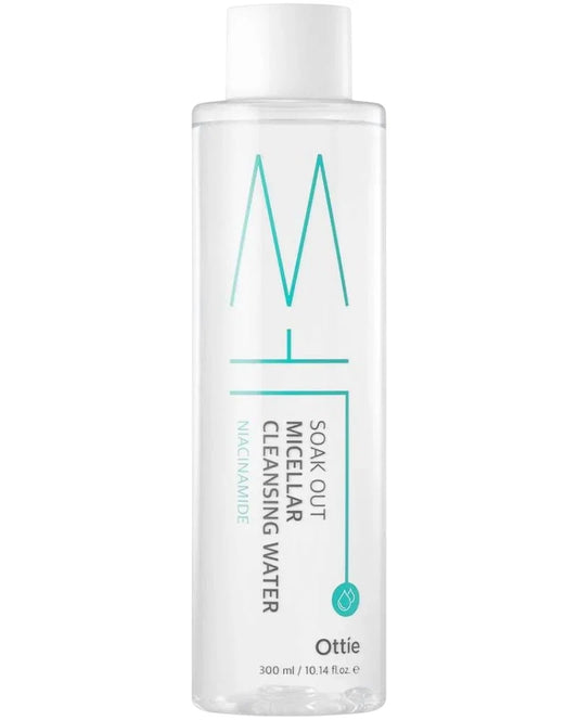 Ottie, Soak Out, Cleansing & Soothing, Micellar Water, Sensitive, 300 ml